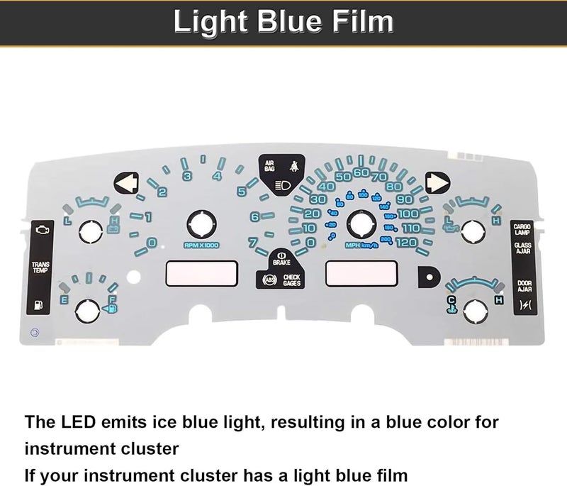 RAVSOFT Instrument Gauge Cluster Panel Speedometer LED Lights Bulbs Kit replacement Compatible with 2002-2006 Dodge Ram 1500 2500 3500 (Ice blue), Pack of 14 - Image 4